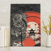 Japanese Dragon Katana Enso Canvas Wall Art Japan Pagoda Seamless Cloud - Polynesian Pride
