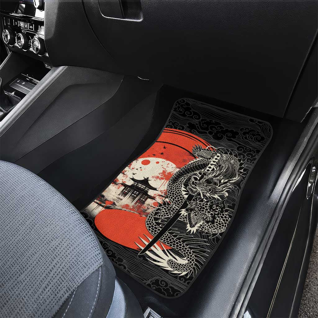 Japanese Dragon Katana Enso Car Mats Japan Pagoda Seamless Cloud - Polynesian Pride