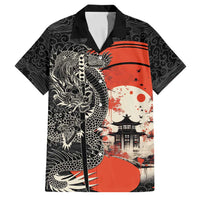 Japanese Dragon Katana Enso Family Matching Off Shoulder Maxi Dress and Hawaiian Shirt Japan Pagoda Seamless Cloud - Polynesian Pride