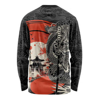 Japanese Dragon Katana Enso Long Sleeve Shirt Japan Pagoda Seamless Cloud - Polynesian Pride