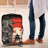 Japanese Dragon Katana Enso Luggage Cover Japan Pagoda Seamless Cloud - Polynesian Pride