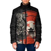 Japanese Dragon Katana Enso Padded Jacket Japan Pagoda Seamless Cloud - Polynesian Pride