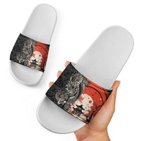 Japanese Dragon Katana Enso Slide Sandals Japan Pagoda Seamless Cloud - Polynesian Pride