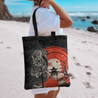 Japanese Dragon Katana Enso Tote Bag Japan Pagoda Seamless Cloud - Polynesian Pride