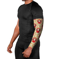 Japanese Daruma Doll Arm Sleeves Palaka With Seamless Bamboo Pattern - Polynesian Pride