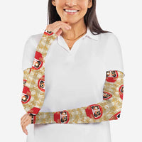 Japanese Daruma Doll Arm Sleeves Palaka With Seamless Bamboo Pattern - Polynesian Pride