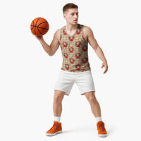 Japanese Daruma Doll Basketball Jersey Palaka With Seamless Bamboo Pattern - Polynesian Pride