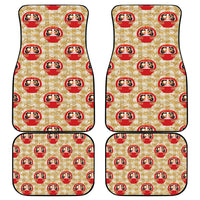 Japanese Daruma Doll Car Mats Palaka With Seamless Bamboo Pattern - Polynesian Pride