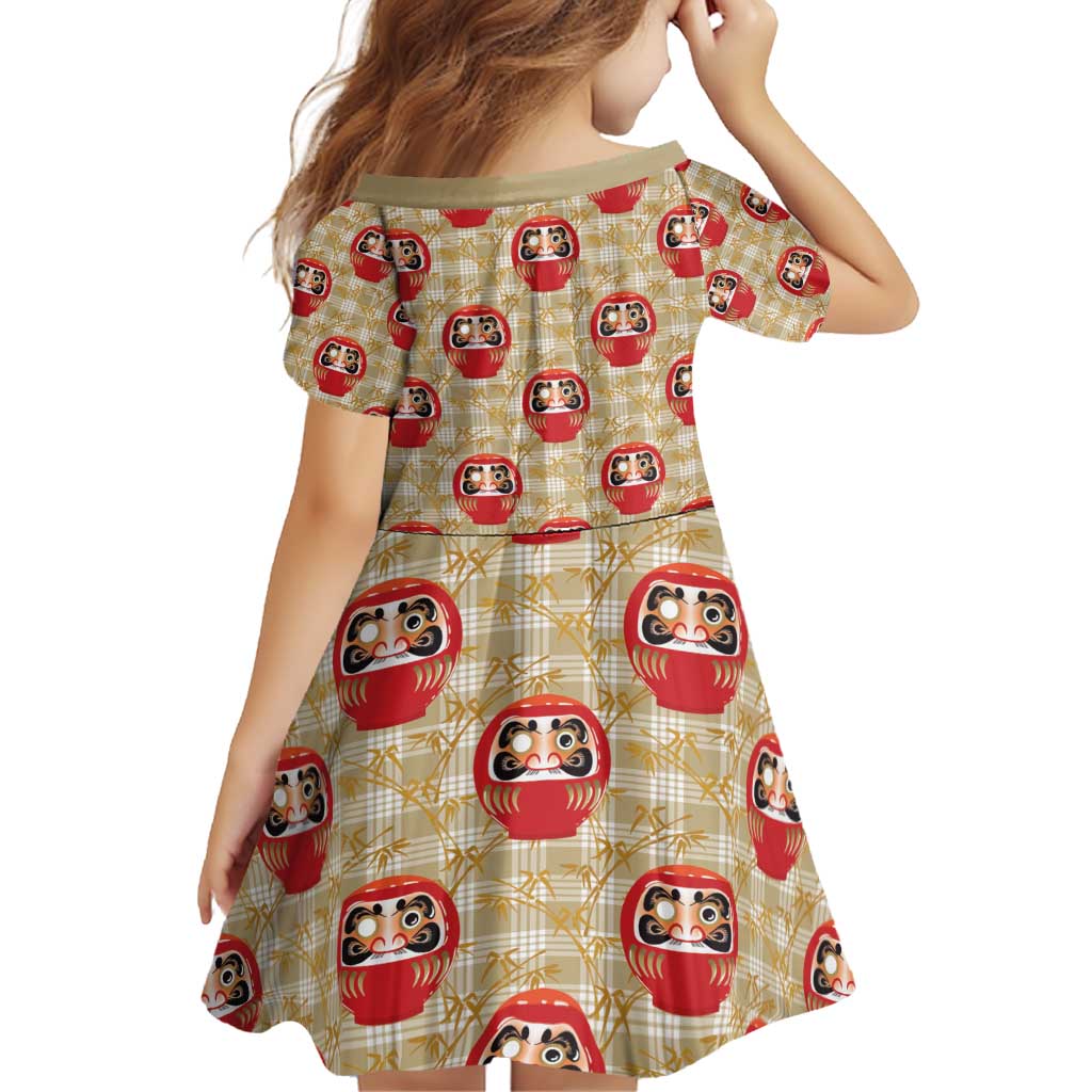 Japanese Daruma Doll Family Matching Off Shoulder Short Dress and Hawaiian Shirt Palaka With Seamless Bamboo Pattern - Polynesian Pride