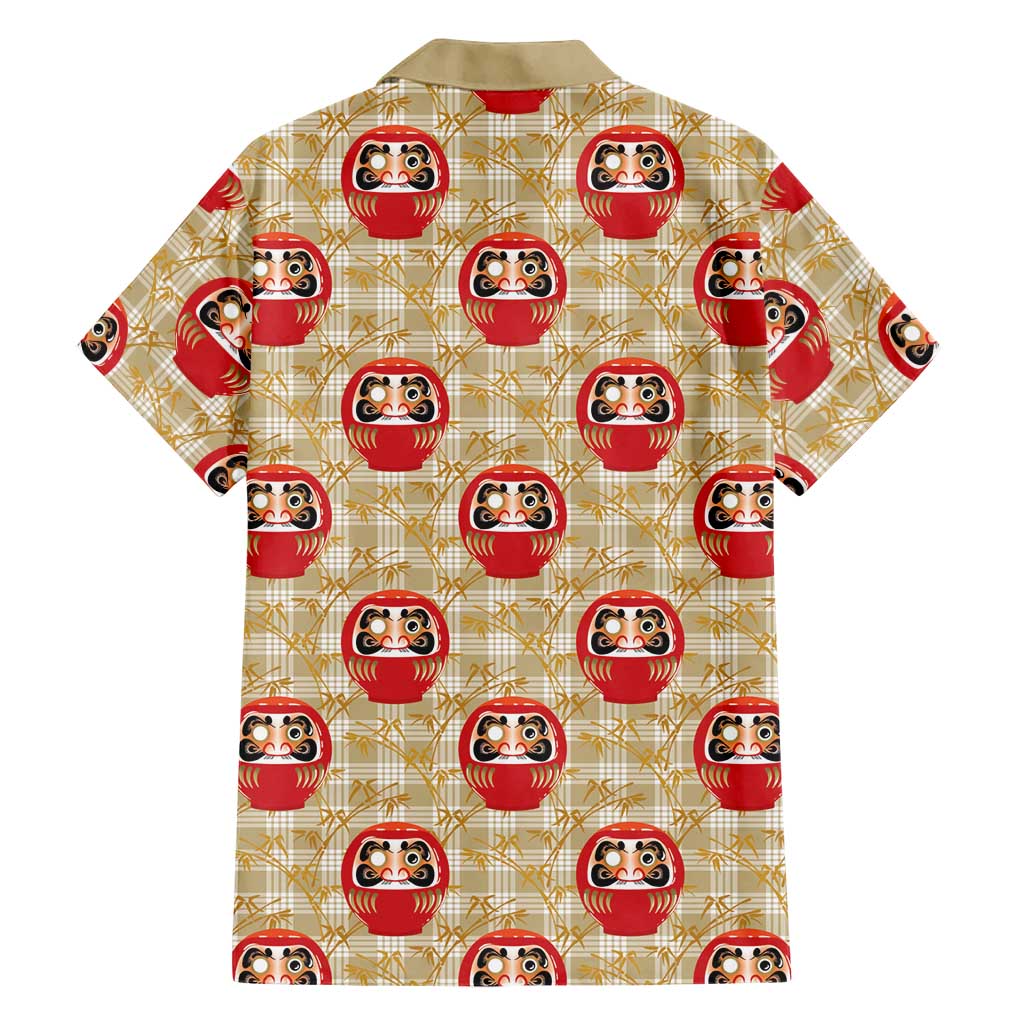 Japanese Daruma Doll Family Matching Short Sleeve Bodycon Dress and Hawaiian Shirt Palaka With Seamless Bamboo Pattern - Polynesian Pride