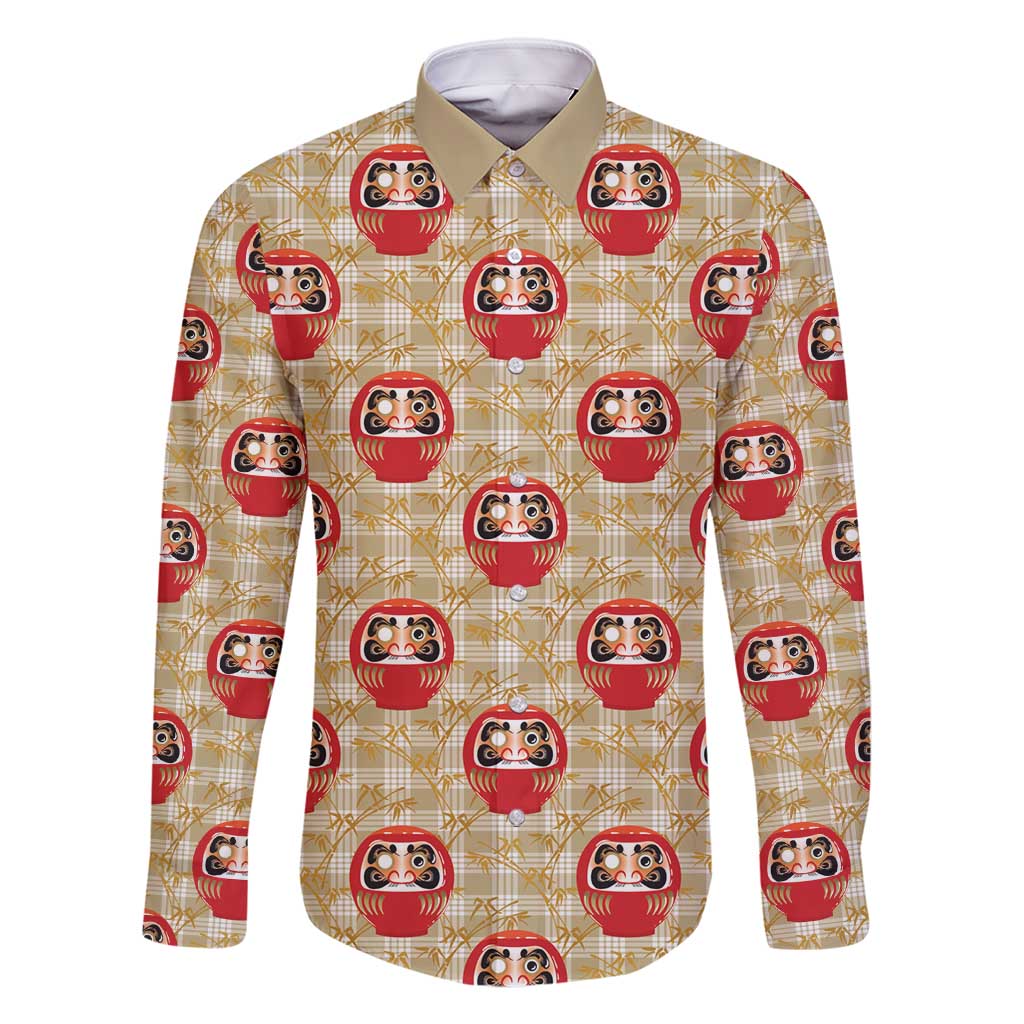 Japanese Daruma Doll Family Matching Summer Maxi Dress and Hawaiian Shirt Palaka With Seamless Bamboo Pattern - Polynesian Pride