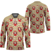Japanese Daruma Doll Hockey Jersey Palaka With Seamless Bamboo Pattern - Polynesian Pride