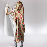 Japanese Daruma Doll Hooded Blanket Palaka With Seamless Bamboo Pattern - Polynesian Pride