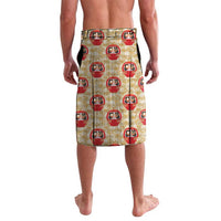 Japanese Daruma Doll Lavalava Palaka With Seamless Bamboo Pattern - Polynesian Pride