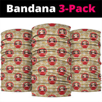 Japanese Daruma Doll Neck Gaiter Palaka With Seamless Bamboo Pattern - Polynesian Pride