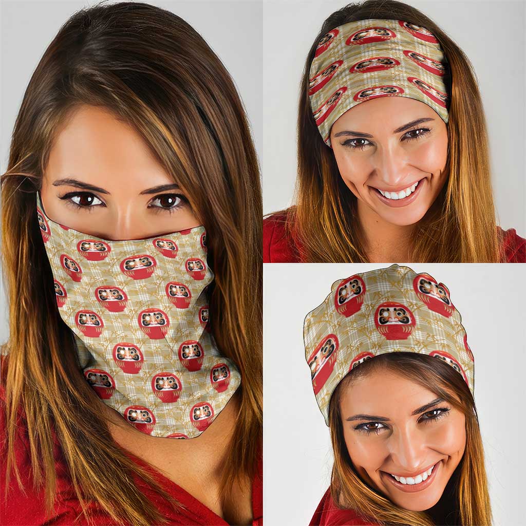 Japanese Daruma Doll Neck Gaiter Palaka With Seamless Bamboo Pattern - Polynesian Pride