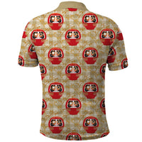 Japanese Daruma Doll Polo Shirt Palaka With Seamless Bamboo Pattern - Polynesian Pride