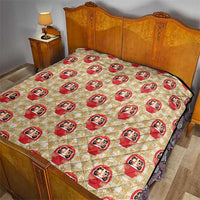 Japanese Daruma Doll Quilt Palaka With Seamless Bamboo Pattern - Polynesian Pride