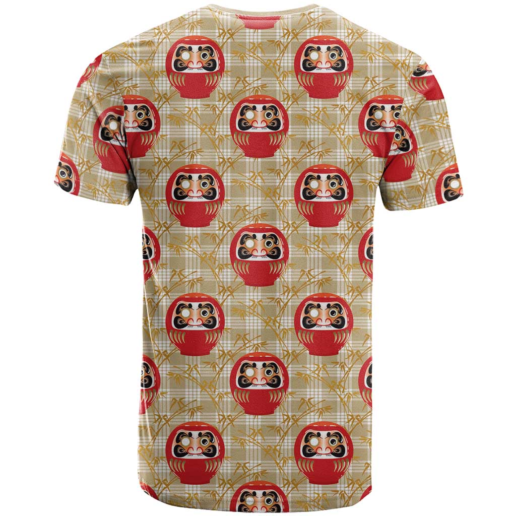 Japanese Daruma Doll T Shirt Palaka With Seamless Bamboo Pattern - Polynesian Pride
