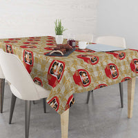 Japanese Daruma Doll Tablecloth Palaka With Seamless Bamboo Pattern - Polynesian Pride