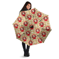 Japanese Daruma Doll Umbrella Palaka With Seamless Bamboo Pattern - Polynesian Pride