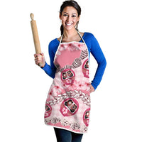 Japanese Daruma Doll Palaka Apron Cherry Blossoms With Shell Lei - Polynesian Pride
