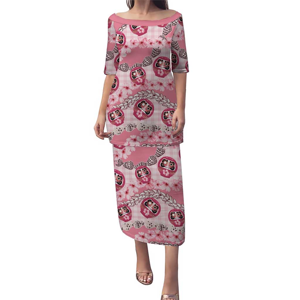 Japanese Daruma Doll Palaka Puletasi Cherry Blossoms With Shell Lei - Polynesian Pride