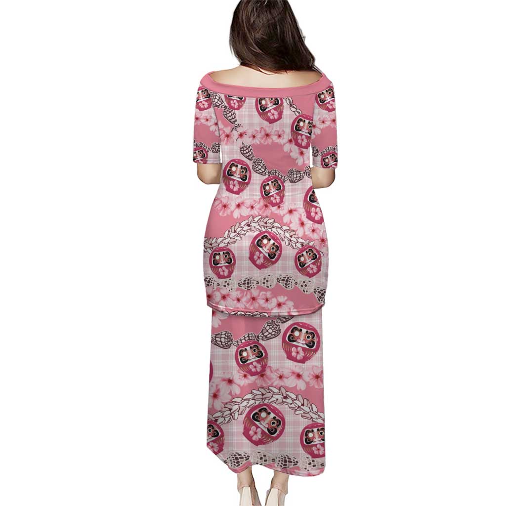 Japanese Daruma Doll Palaka Puletasi Cherry Blossoms With Shell Lei - Polynesian Pride