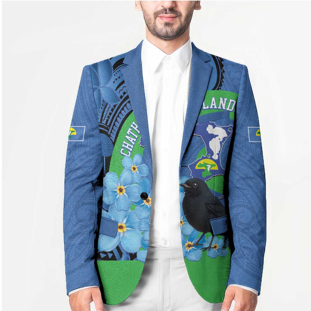 New Zealand Chatham Islands Blazer Wharekauri Forget Me Not With Black Robin - Polynesian Pride