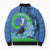 New Zealand Chatham Islands Bomber Puffer Jacket Wharekauri Forget Me Not With Black Robin - Polynesian Pride