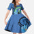New Zealand Chatham Islands Family Matching Long Sleeve Bodycon Dress and Hawaiian Shirt Wharekauri Forget Me Not With Black Robin