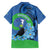 New Zealand Chatham Islands Family Matching Long Sleeve Bodycon Dress and Hawaiian Shirt Wharekauri Forget Me Not With Black Robin