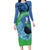 New Zealand Chatham Islands Family Matching Long Sleeve Bodycon Dress and Hawaiian Shirt Wharekauri Forget Me Not With Black Robin