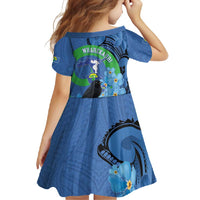 New Zealand Chatham Islands Family Matching Mermaid Dress and Hawaiian Shirt Wharekauri Forget Me Not With Black Robin LT14 - Polynesian Pride