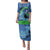 New Zealand Chatham Islands Family Matching Puletasi and Hawaiian Shirt Wharekauri Forget Me Not With Black Robin