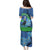 New Zealand Chatham Islands Family Matching Puletasi and Hawaiian Shirt Wharekauri Forget Me Not With Black Robin