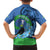 New Zealand Chatham Islands Family Matching Short Sleeve Bodycon Dress and Hawaiian Shirt Wharekauri Forget Me Not With Black Robin