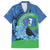 New Zealand Chatham Islands Family Matching Summer Maxi Dress and Hawaiian Shirt Wharekauri Forget Me Not With Black Robin