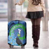 New Zealand Chatham Islands Luggage Cover Wharekauri Forget Me Not With Black Robin LT14 - Polynesian Pride