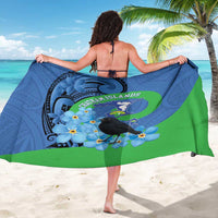 New Zealand Chatham Islands Sarong Wharekauri Forget Me Not With Black Robin