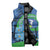 New Zealand Chatham Islands Sleeveless Puffer Jacket Wharekauri Forget Me Not With Black Robin - Polynesian Pride