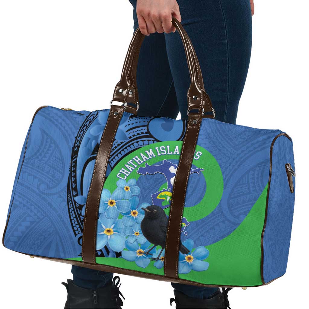 New Zealand Chatham Islands Travel Bag Wharekauri Forget Me Not With Black Robin - Polynesian Pride
