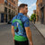 New Zealand Chatham Islands Zipper Polo Shirt Wharekauri Forget Me Not With Black Robin - Polynesian Pride