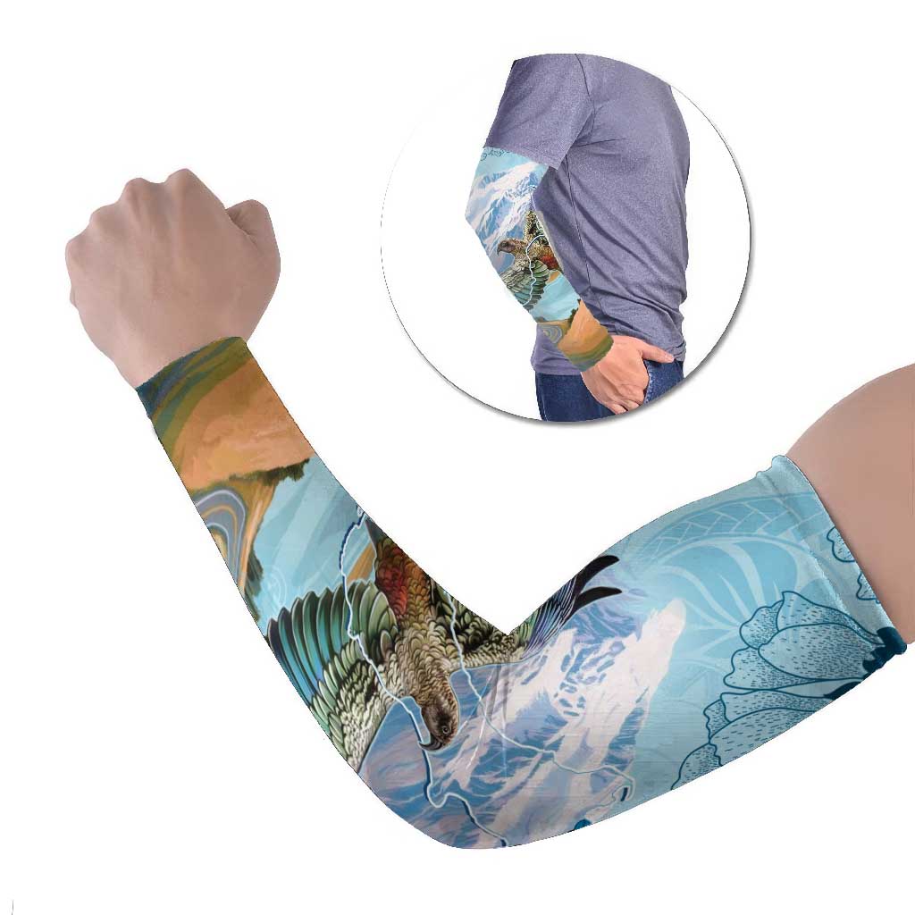 New Zealand South Island Arm Sleeves Te Waipounamu Aoraki Kea Bird - Polynesian Pride