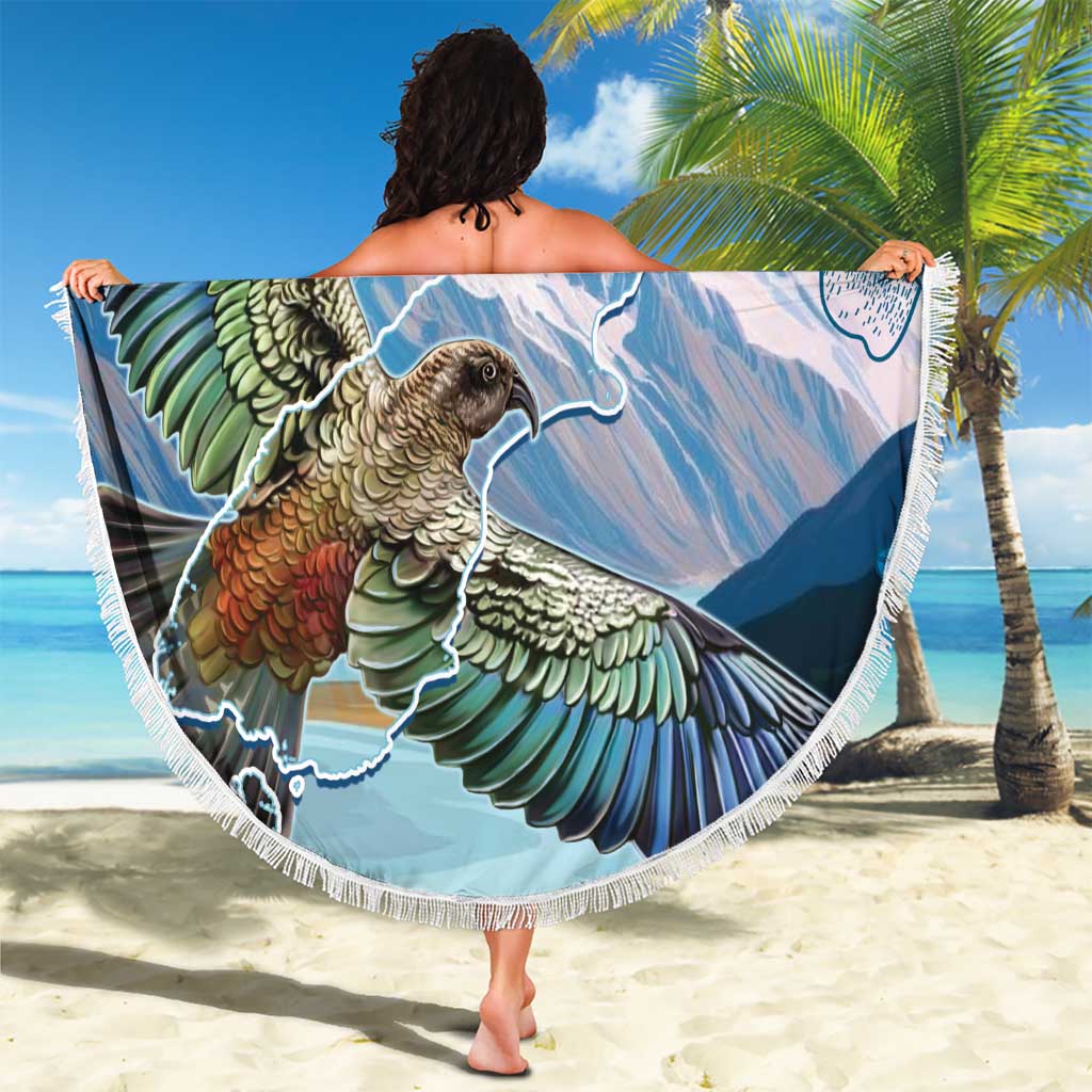 New Zealand South Island Beach Blanket Te Waipounamu Aoraki Kea Bird