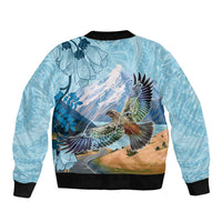 New Zealand South Island Bomber Jacket Te Waipounamu Aoraki Kea Bird LT14 - Polynesian Pride