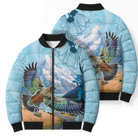 New Zealand South Island Bomber Puffer Jacket Te Waipounamu Aoraki Kea Bird LT14 - Polynesian Pride