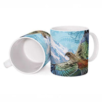 New Zealand South Island Ceramic Mug Te Waipounamu Aoraki Kea Bird - Polynesian Pride