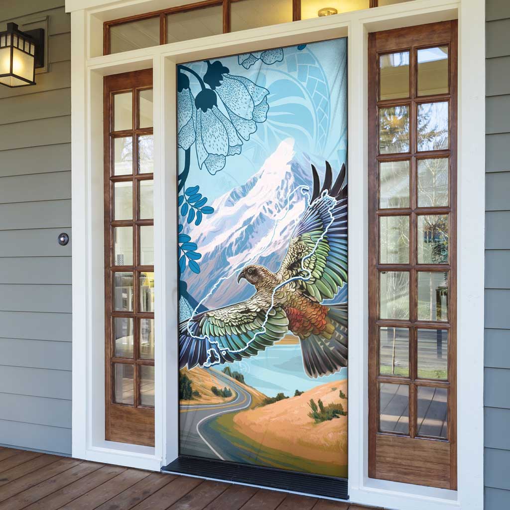 New Zealand South Island Door Cover Te Waipounamu Aoraki Kea Bird - Polynesian Pride