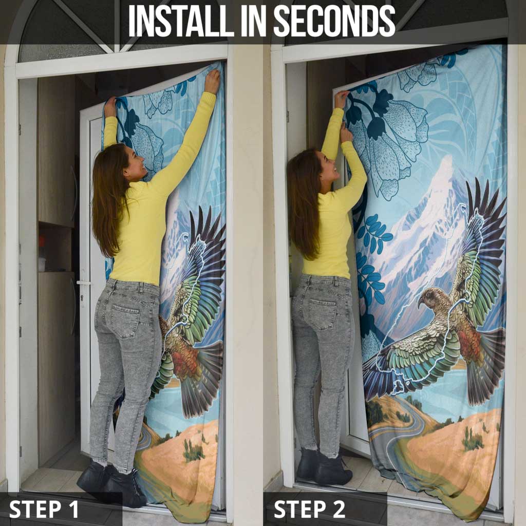 New Zealand South Island Door Cover Te Waipounamu Aoraki Kea Bird - Polynesian Pride